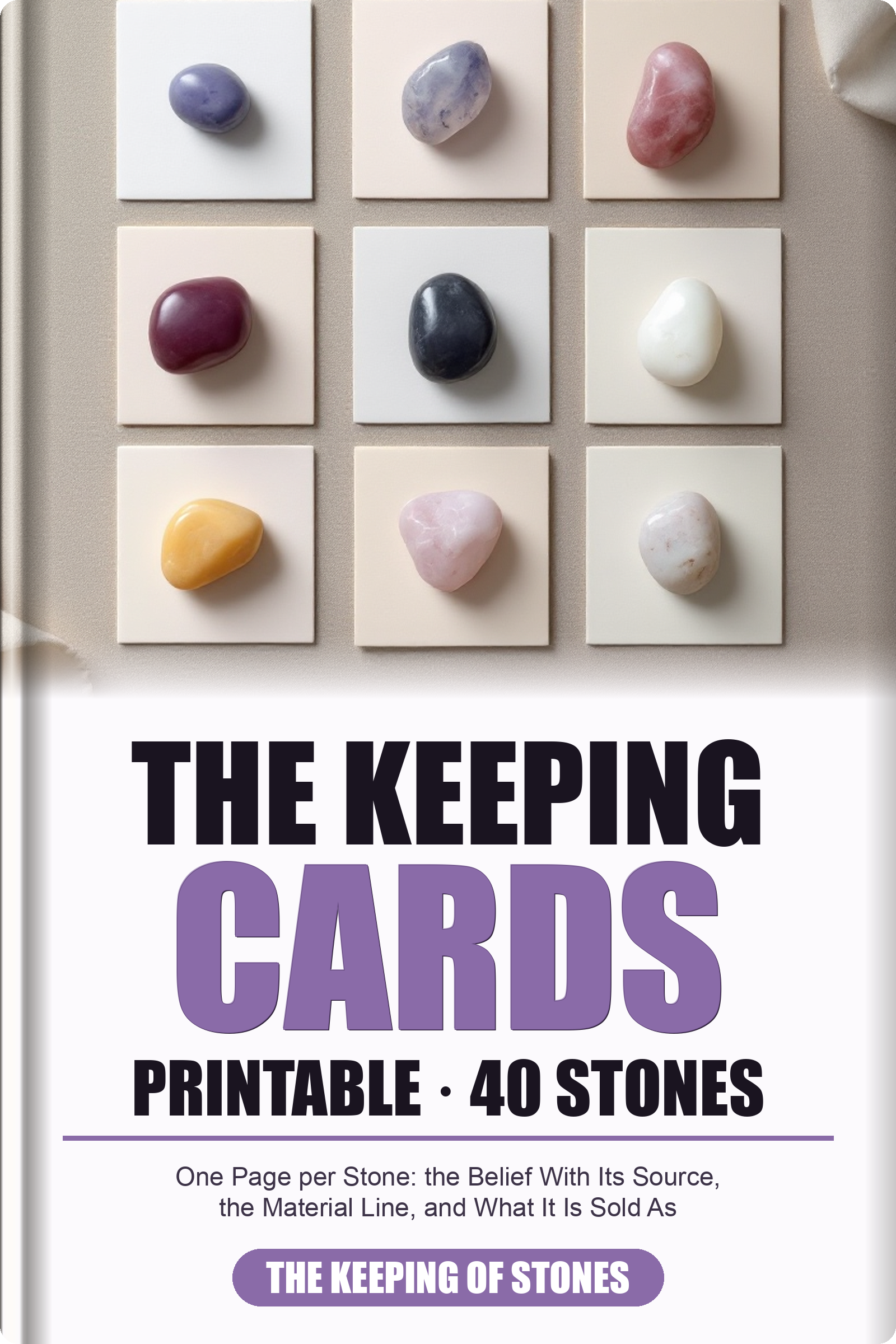 Cover of The Keeping Cards — one printable page per stone
